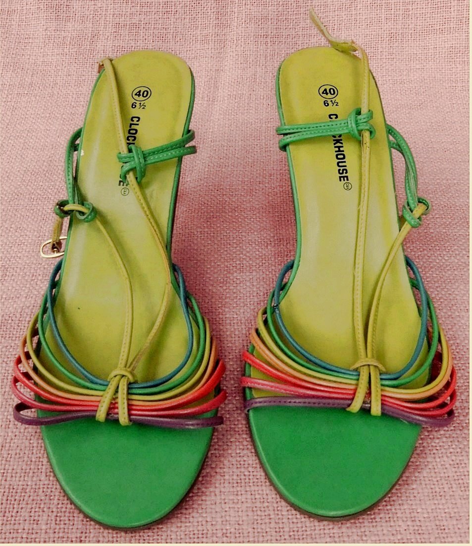 ungetragene farbenfrohe Riemchen-Pumps/ Sandaletten von Clockhouse - Gr.40 - bunt