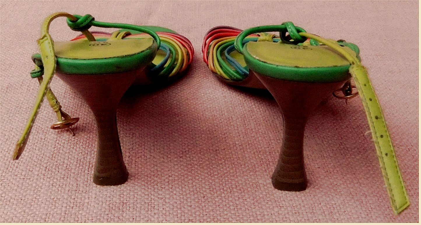 ungetragene farbenfrohe Riemchen-Pumps/ Sandaletten von Clockhouse - Gr.40 - bunt