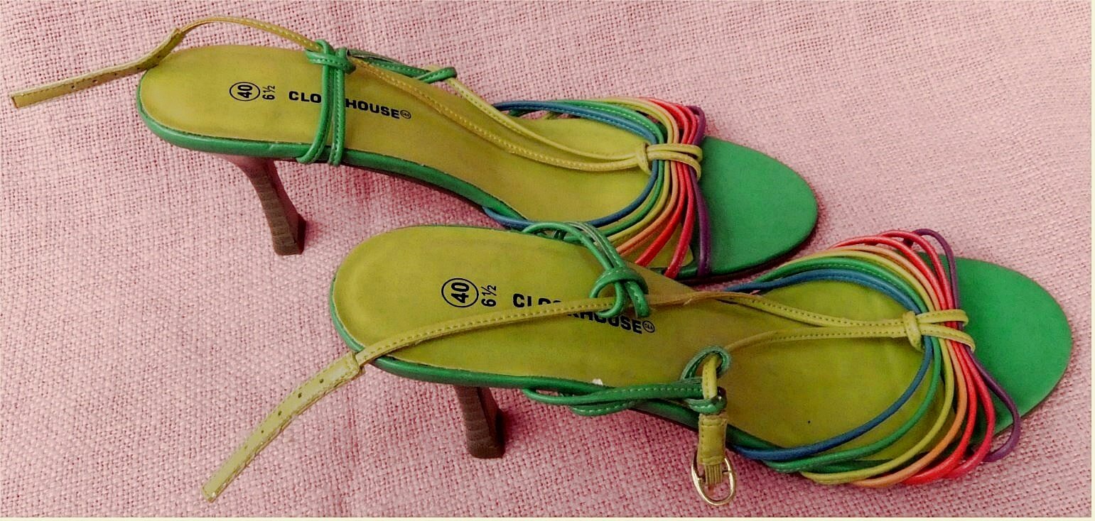 ungetragene farbenfrohe Riemchen-Pumps/ Sandaletten von Clockhouse - Gr.40 - bunt