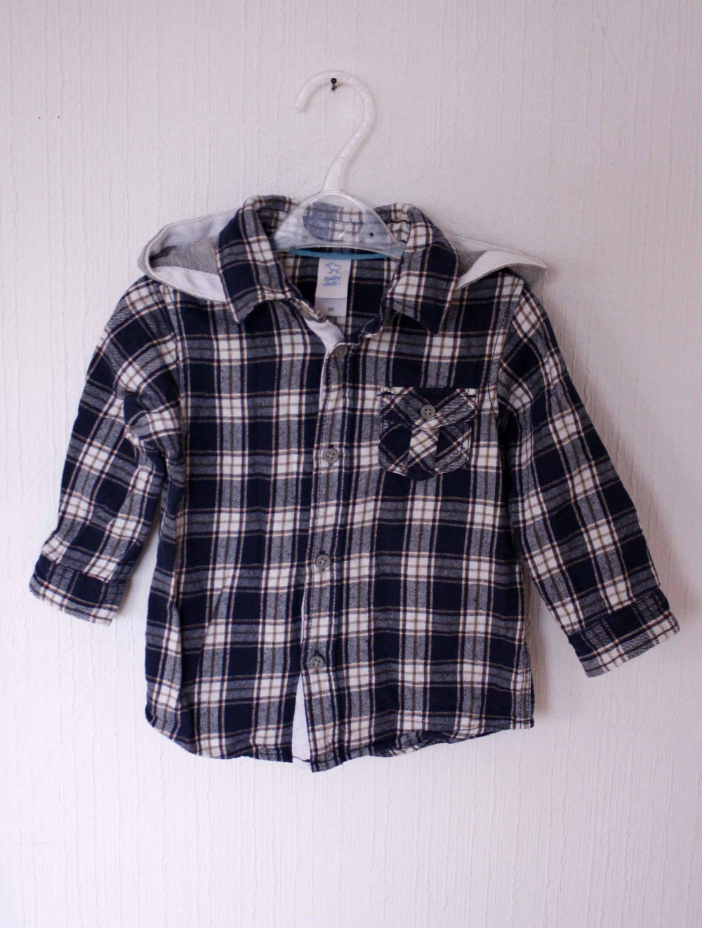 Karo-Flanell-Hemd mit Sweatshirtkapuze