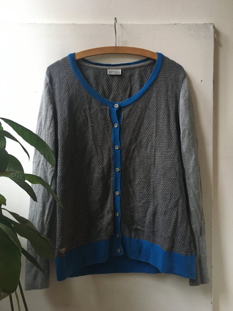 Baumwollene Strickjacke von StreetOne in Grau/Blau 