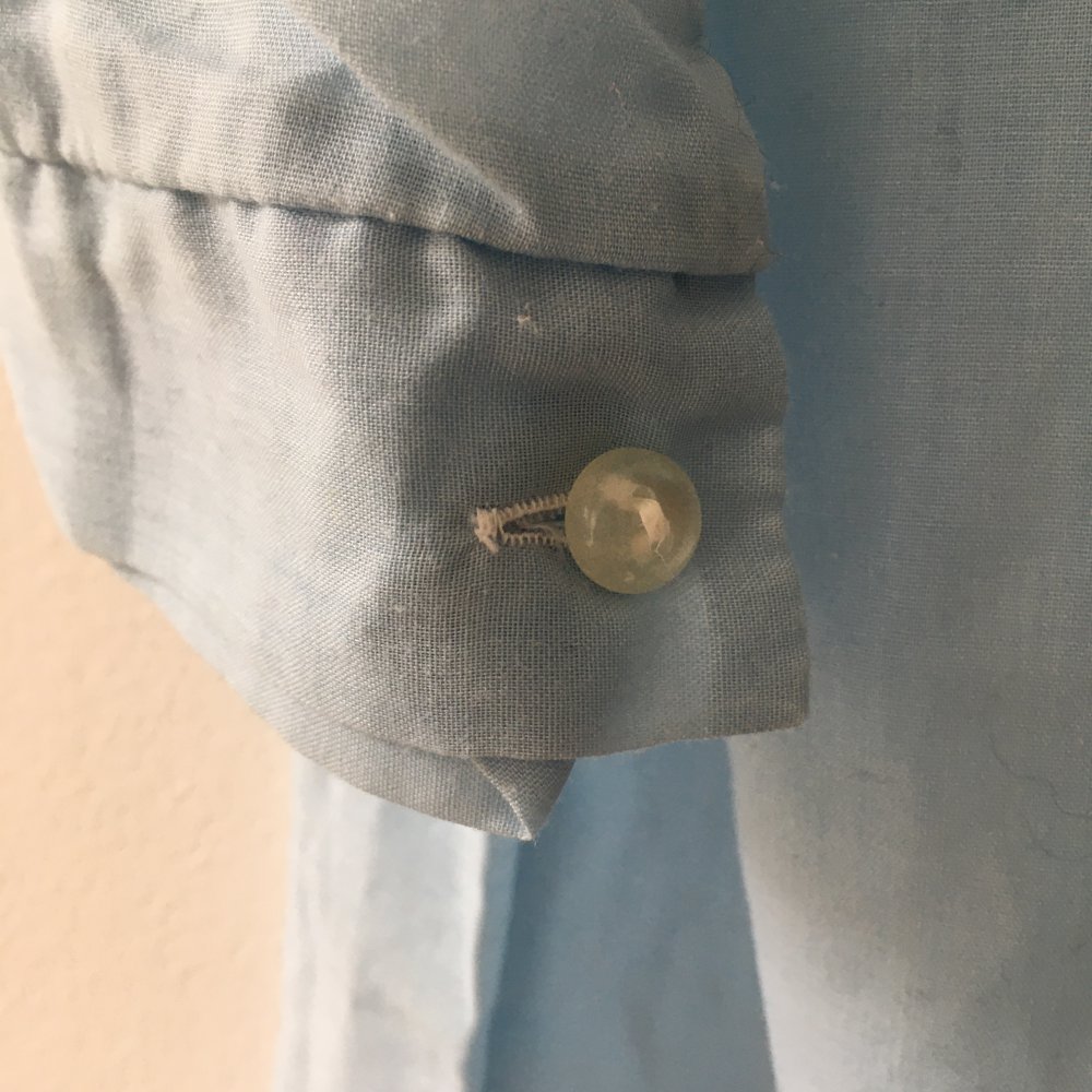*Vintage* Leichtes Nachthemd/ Kleid in Hellblau mit Lochstickereien