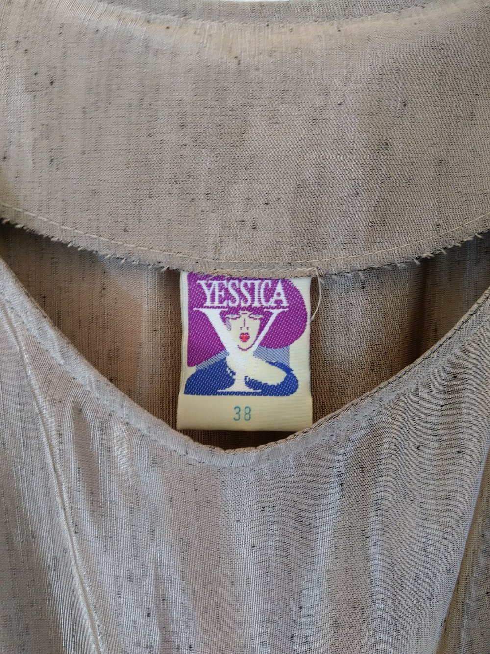 Kostüm/ Kleid mit Blazer grau-beige von C&A Größe 38