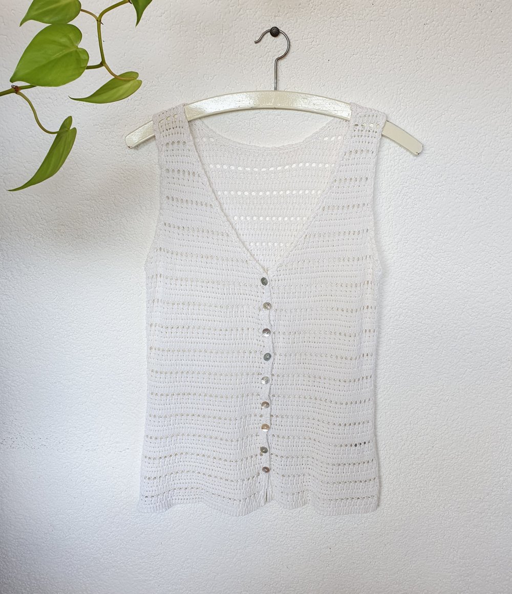 Weiße Strickweste Größe S