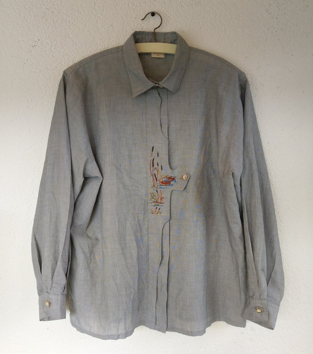 Grau-blaues Hemd/ Bluse von Angelika Moden Größe 42