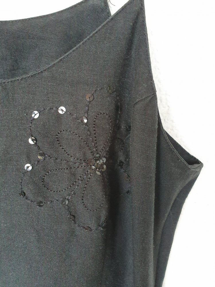 Schwarz-graues Top von Colours of the World Größe 40/42