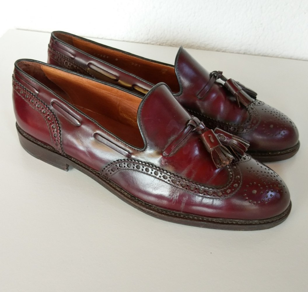 Herrenschuhe rot-braun von Aldo Brué Größe 8 / 42