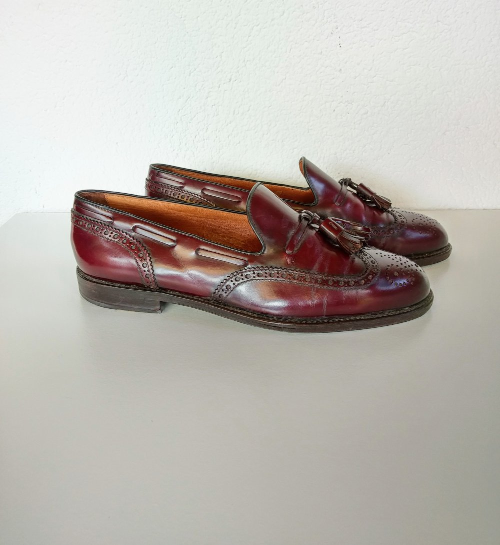 Herrenschuhe rot-braun von Aldo Brué Größe 8 / 42