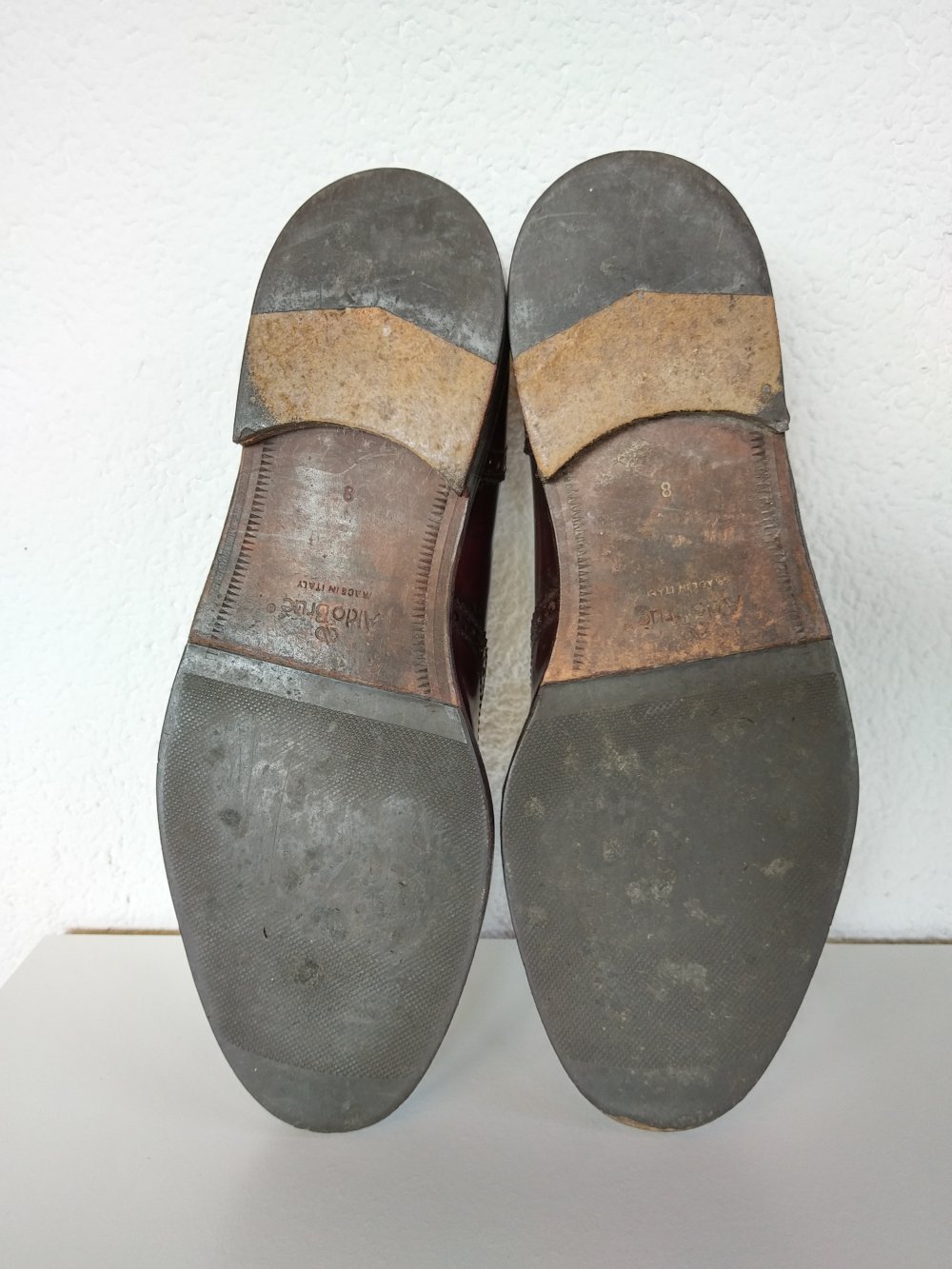 Herrenschuhe rot-braun von Aldo Brué Größe 8 / 42
