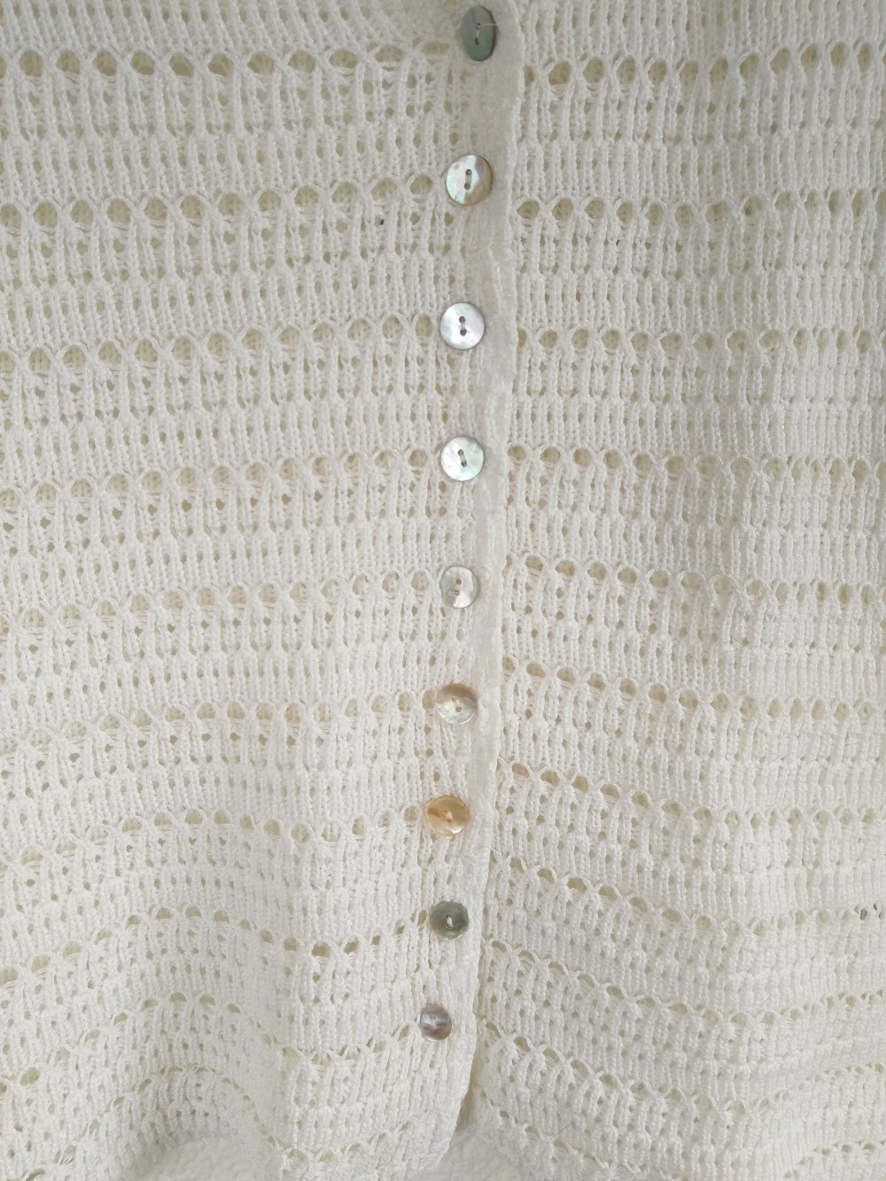 Weiße Strickweste Größe S