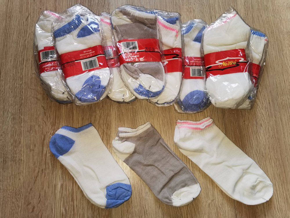 Sneakers Söckchen (weiß-blau, Weiß-pink, grau-weiß) 37-39, Neu