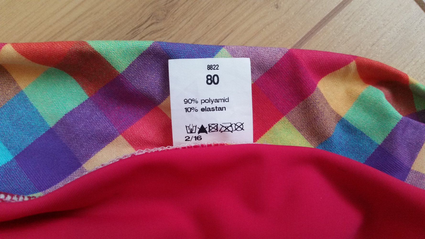 Bikini Bademode Karomuster Übergröße 90E/40 gefuttert