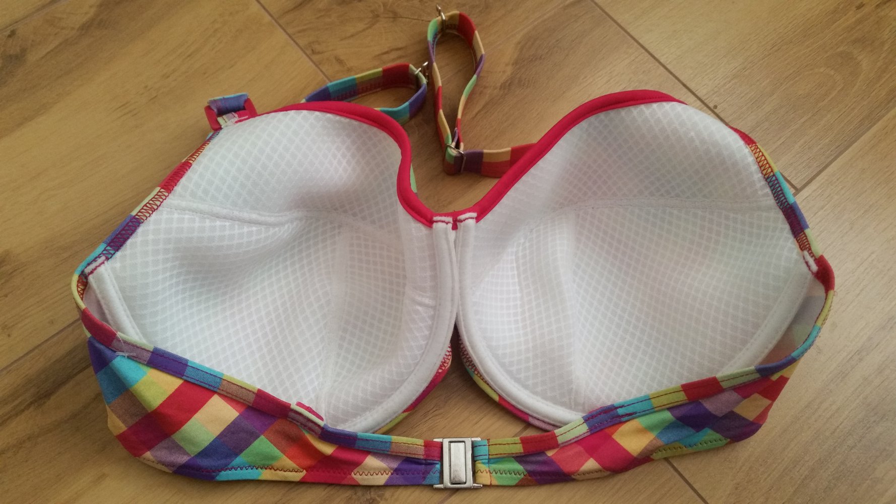 Bikini Bademode Karomuster Übergröße 90E/40 gefuttert