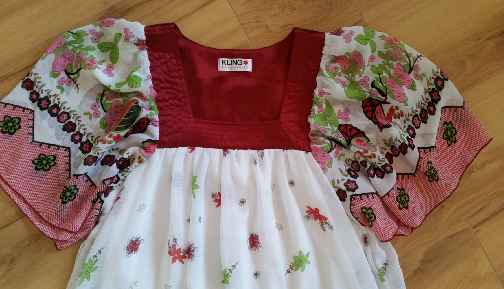 Kleid Tunika mit Unterkleid von Kling Engelärmel 