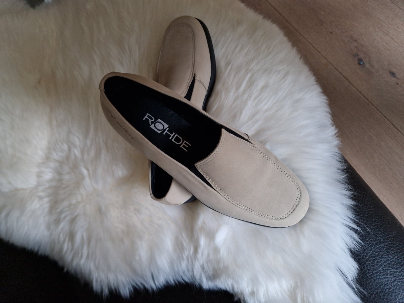 Neue Slipper, Mokassins von Rohde Gr. 5 (Nubukleder)