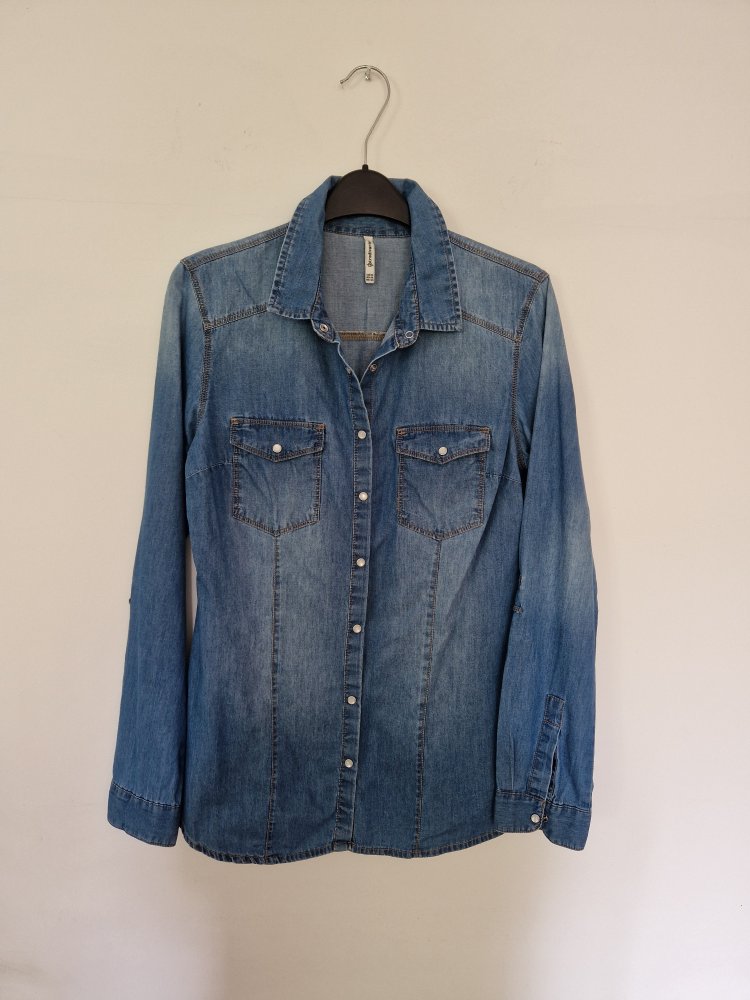 Jeansbluse von Stradivarius Gr. M