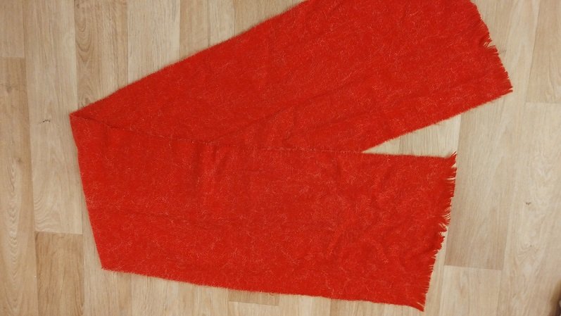 Damen Schal rot mit Glitzerfaden