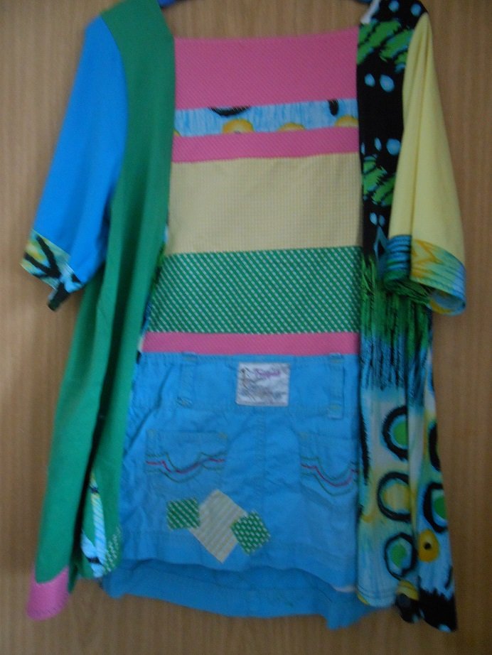 Tunika Upcycling Handarbeit Etsy unikat Gr. 46