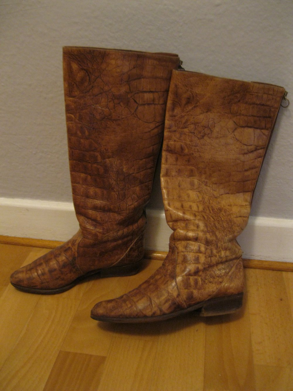 Echtleder Stiefel mit weitem Schaft