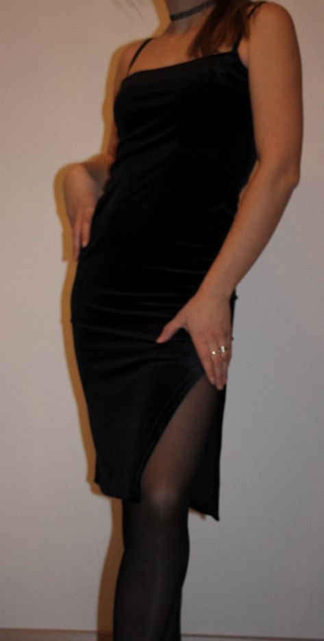 Schwarc Elegant Samtkleid mit Bolero