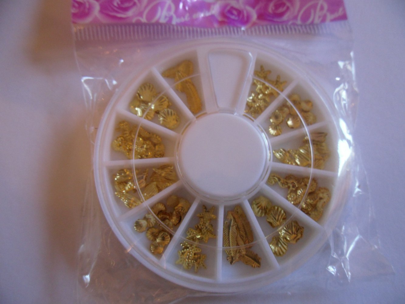 Nagelsticker Nail Art Rondell Muscheln gold