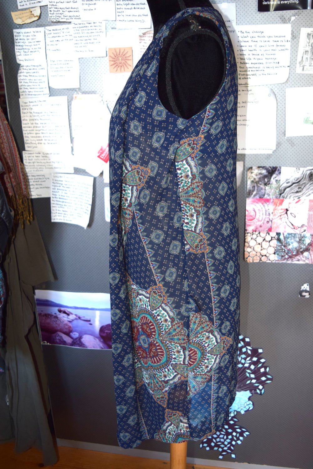 Vintage Sommerkleid Tunika Kurzkleid Orientalisch Hippie Ethno Goa Öko Waldorf