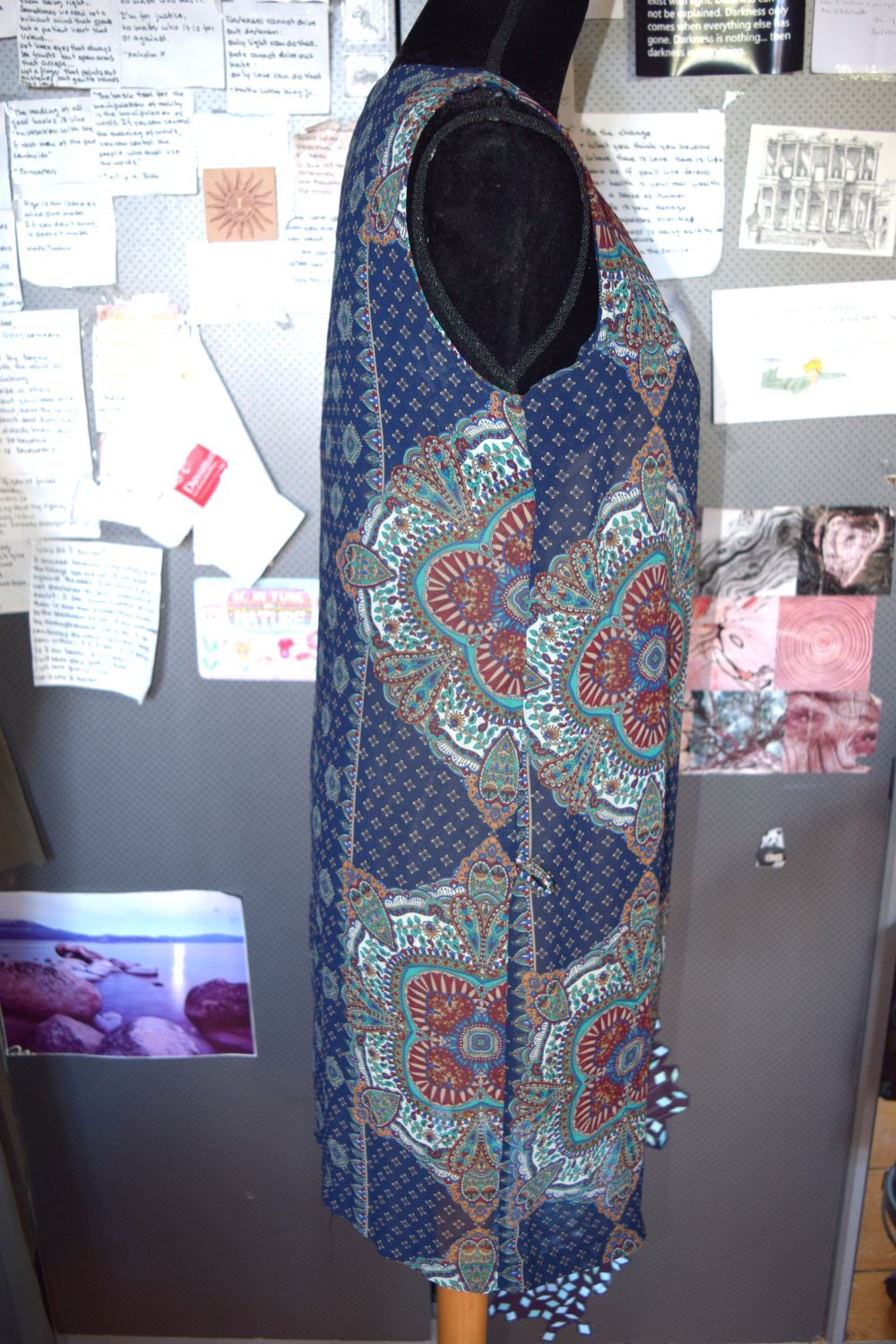 Vintage Sommerkleid Tunika Kurzkleid Orientalisch Hippie Ethno Goa Öko Waldorf