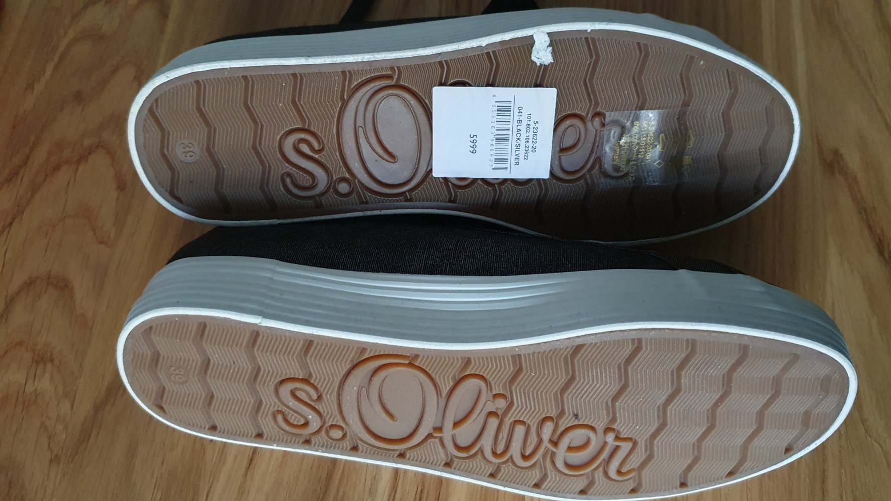 Sneakers S Oliver Schwarz Glitzer Soft Form 39