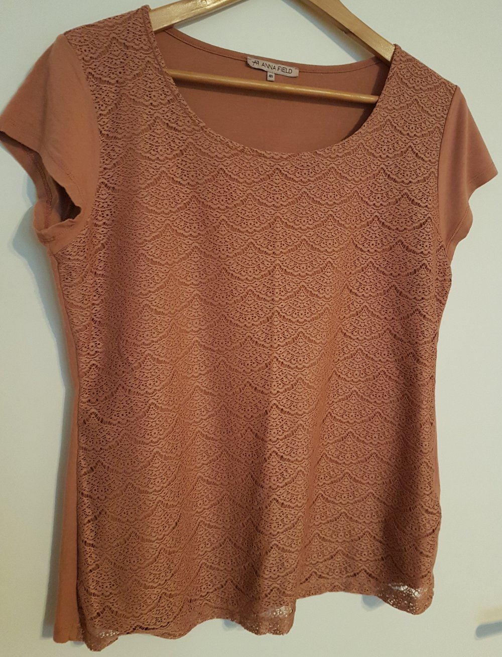 Spitzenshirt Anna Field lachsrot 40