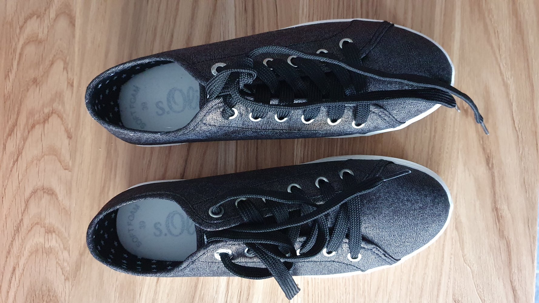 Sneakers S Oliver Schwarz Glitzer Soft Form 39