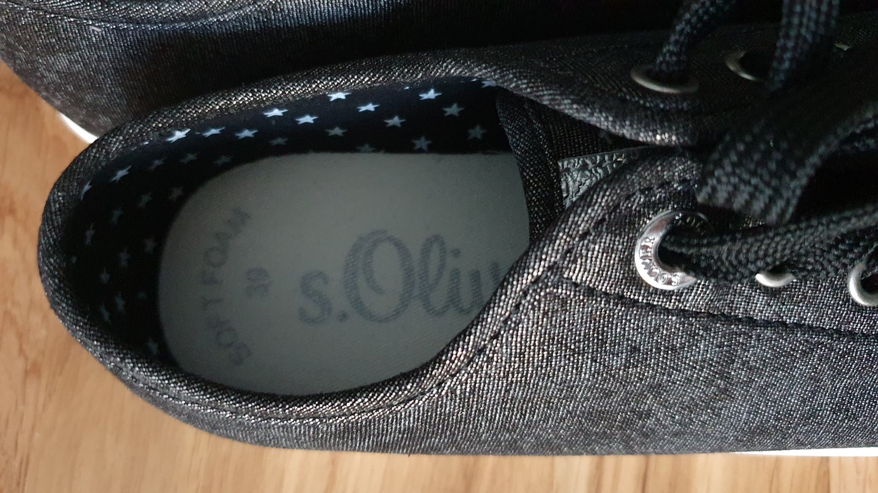 Sneakers S Oliver Schwarz Glitzer Soft Form 39