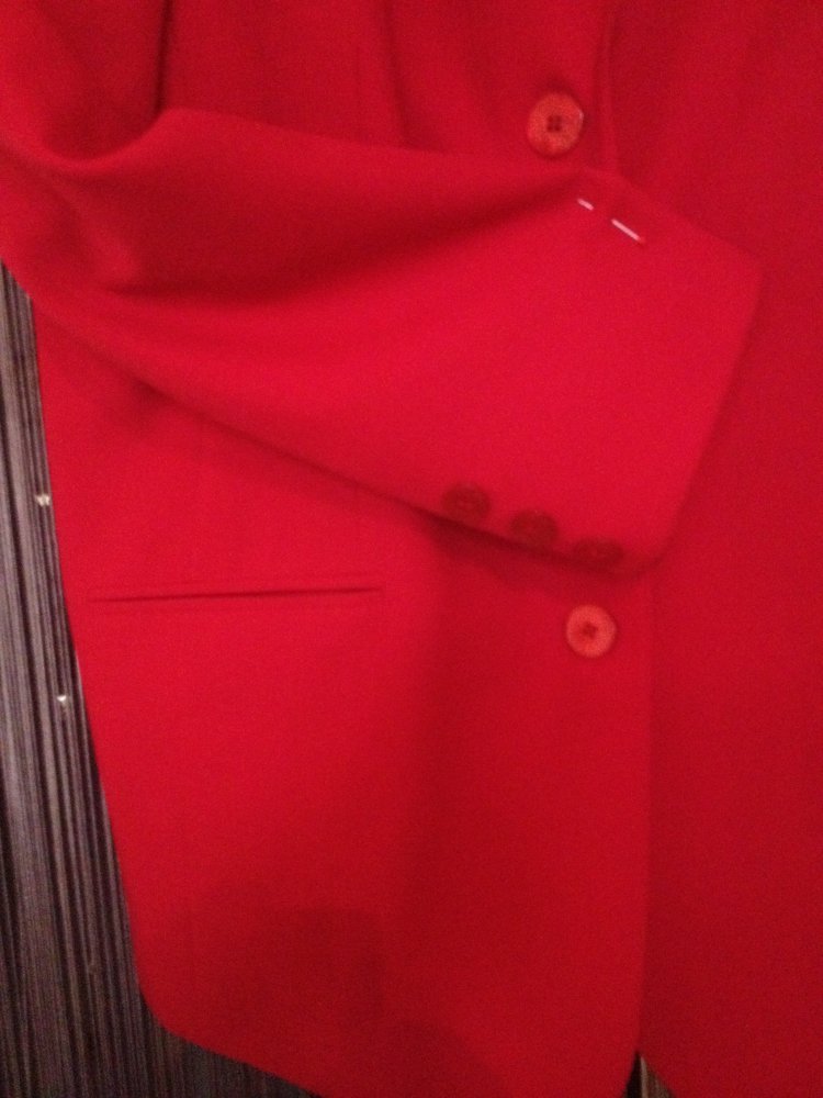 Jacke, Blazer, Damenjacke Gr. 44, rot, Leinenoptik, neuwertig.