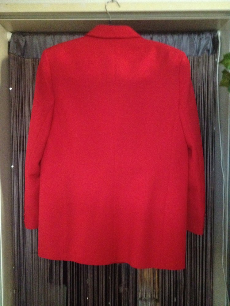 Jacke, Blazer, Damenjacke Gr. 44, rot, Leinenoptik, neuwertig.