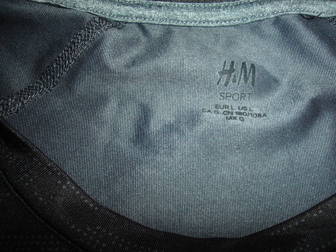 H&M Sport Shirt Größe L schwarz / grau 