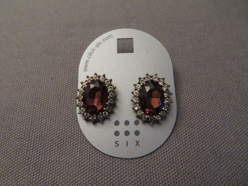 SIX - Ohrstecker vintage silber braun