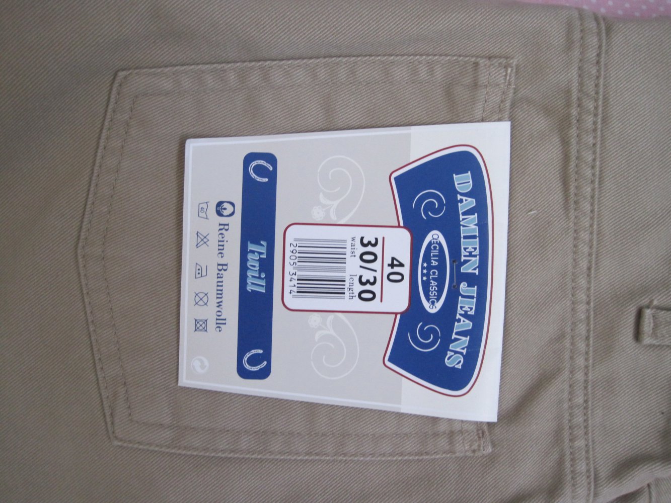 Hose Damen Jeans beige