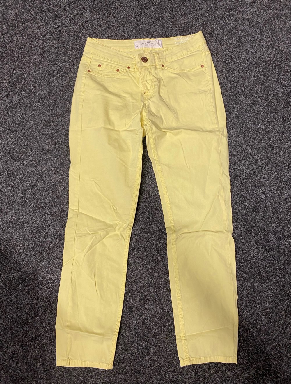 Gelbe Skinny Jeans knöchellang