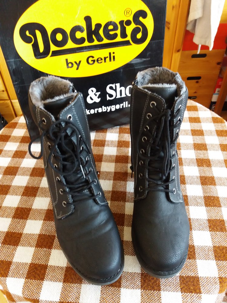 NEU! Dockers Stiefelette, Gefüttert, 5 cm Blockabsatz, Gr. 41