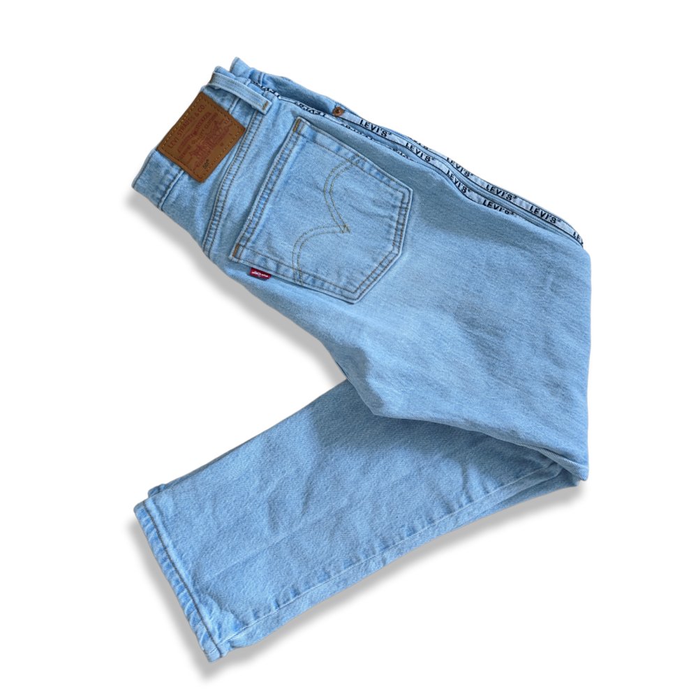LEVIS 501 Denim Jeans momjeans Damenjeans High waist Straight Leg mit Seitenstreifen Hose hellblau