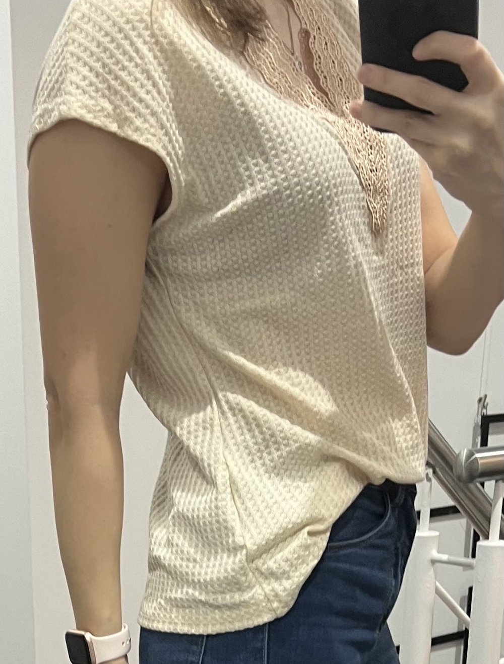 T-Shirt mit Spitzeneinsatz