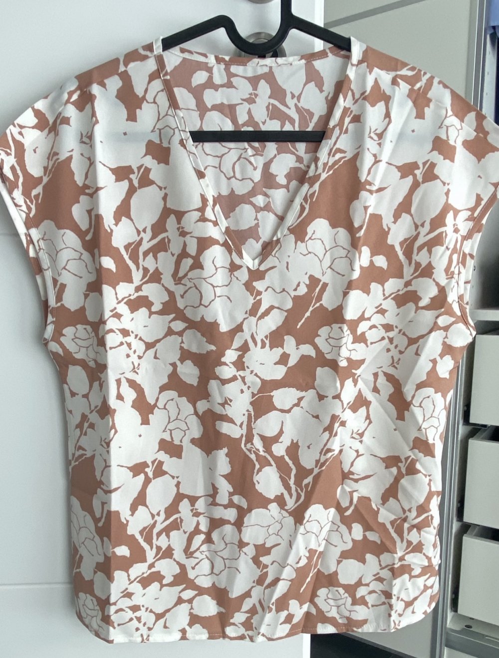 Bluse creme/braun 36/S