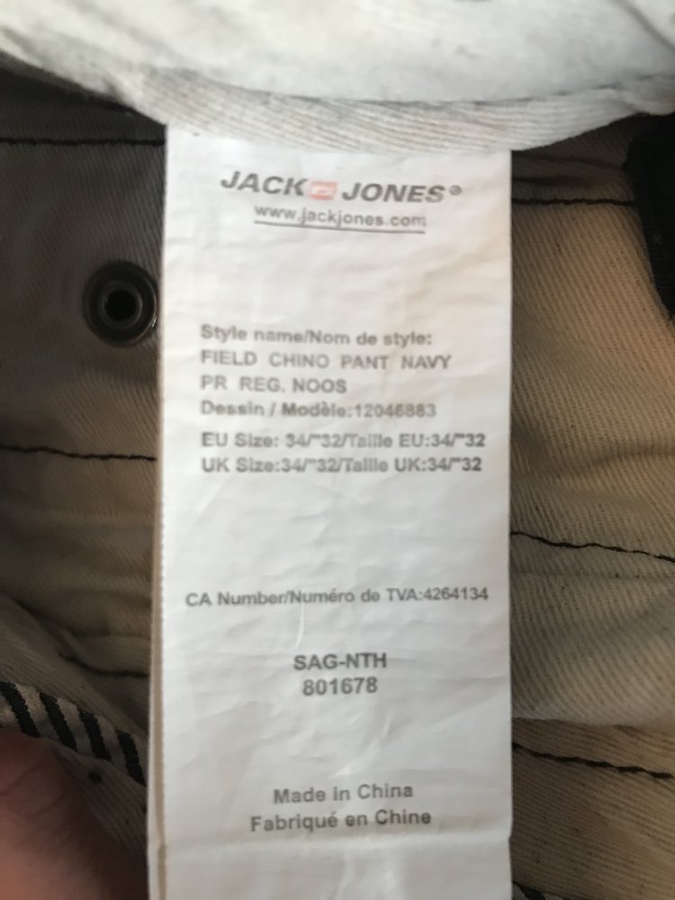 Dunkelblaue Chinohose von Jack & Jones, Größe 34/32