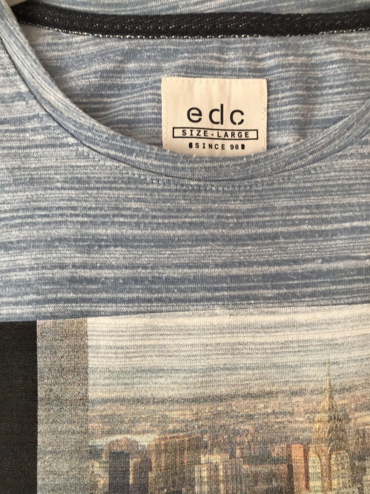 T-Shirt hellblau weiß meliert NYC, edc Esprit L