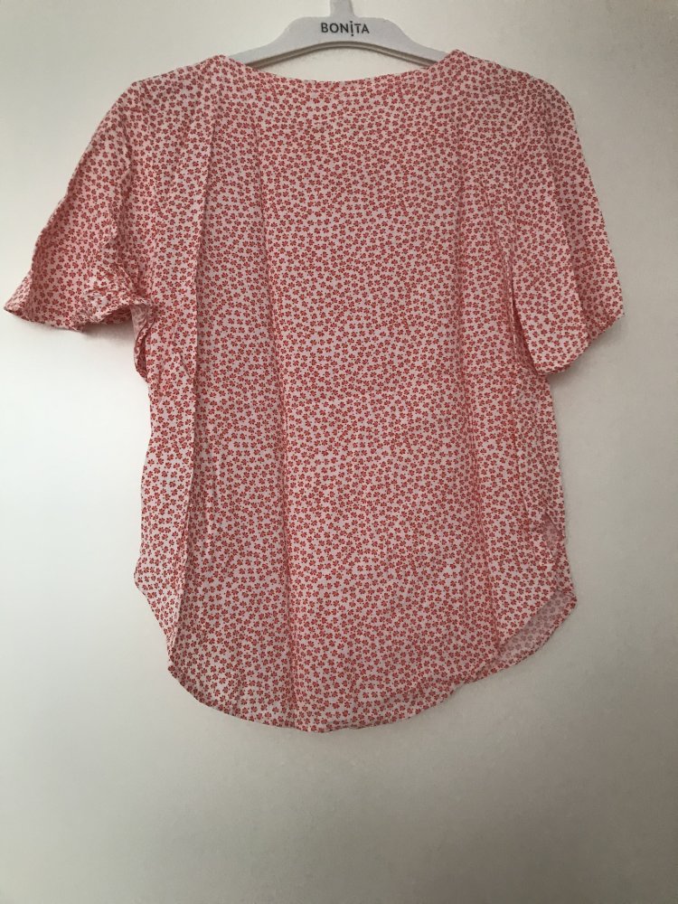 Lockeres T-Shirt weiß orange Blumenmuster, H&M 36
