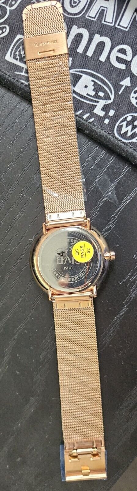 CIVO Herrenuhr Analog Armbanduhr Gold Edelstahl schwarzes Ziffernblatt (NEU/OVP)