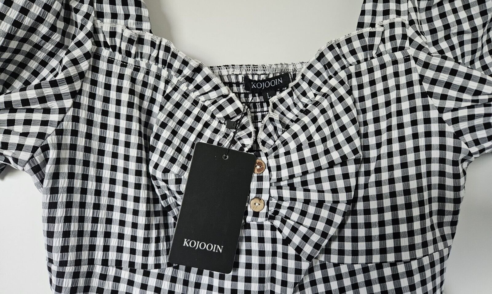 Damen Retro Sommerkleid Gr. L (Kojooin) kariert NEU Vintage Midikleid