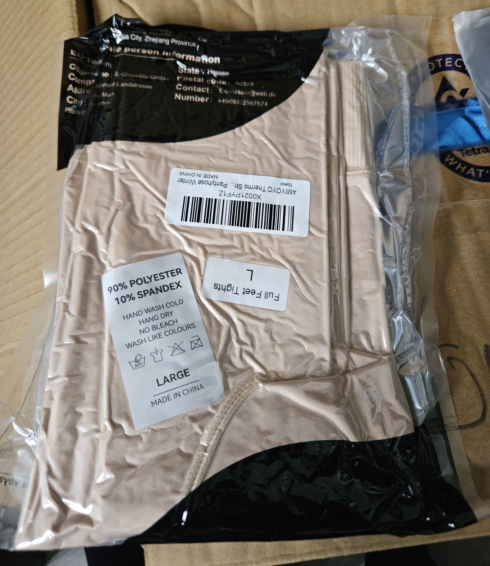 Damen Thermo Strumpfhose 220gr. Gr. L (AMIYOYO) Pantyhose (NEU) Nude Hautfarbe
