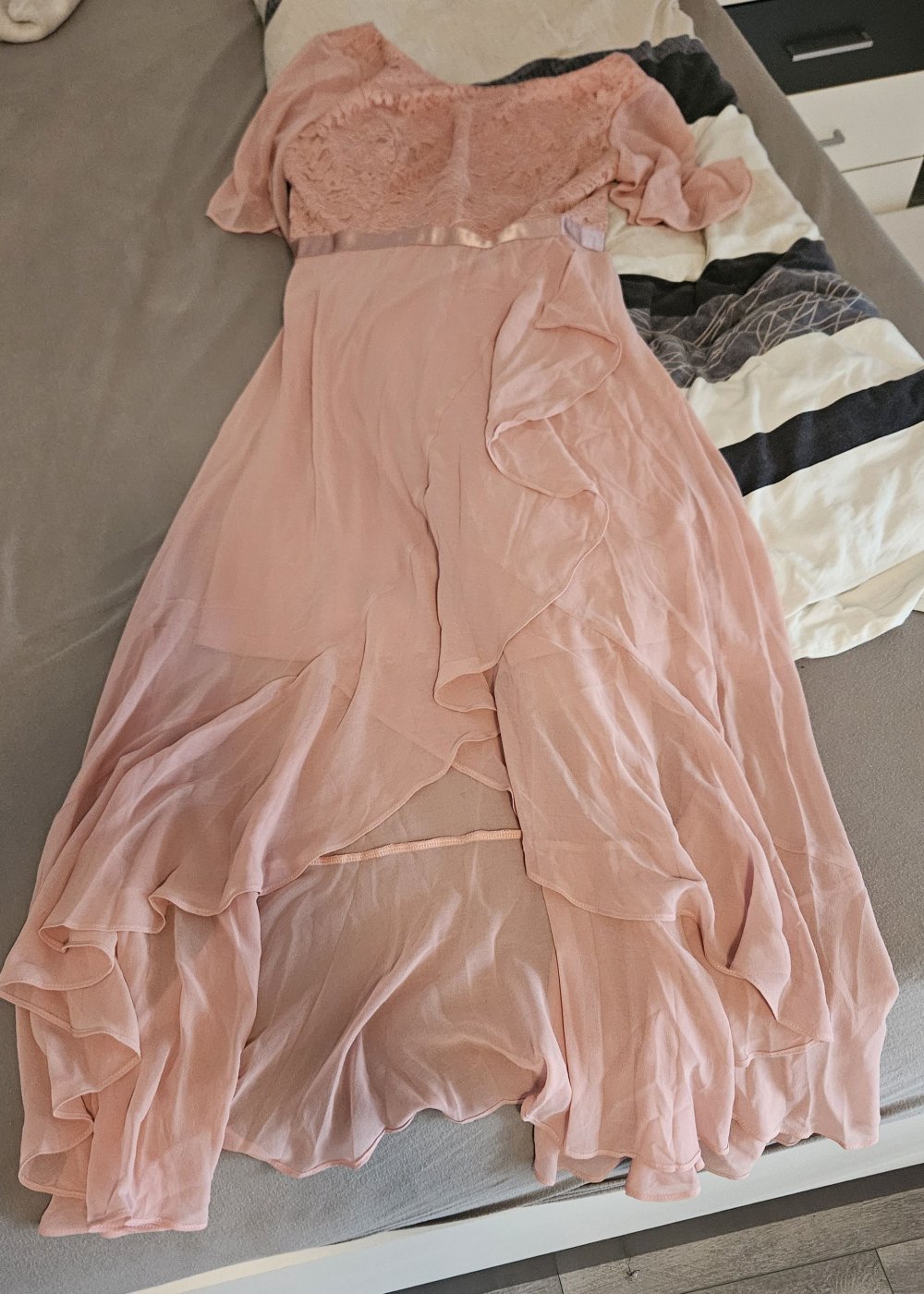Elegantes Damen Abendkleid Gr. L (Gardenwed) rosa Chiffon (NEU/OVP)