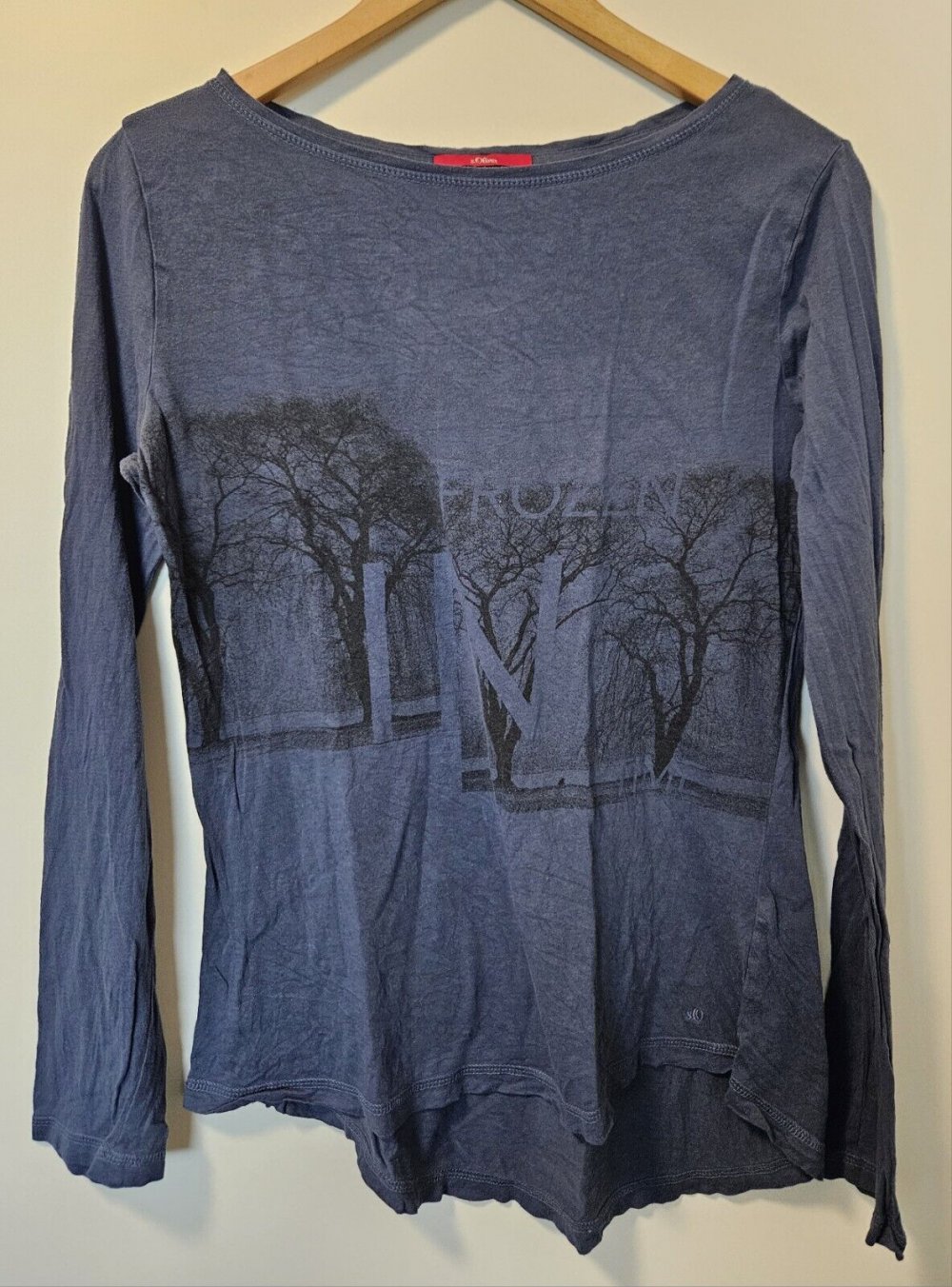 Trendiges Damen Langarmshirt Oberteil Gr. 40 (s.Oliver) blau