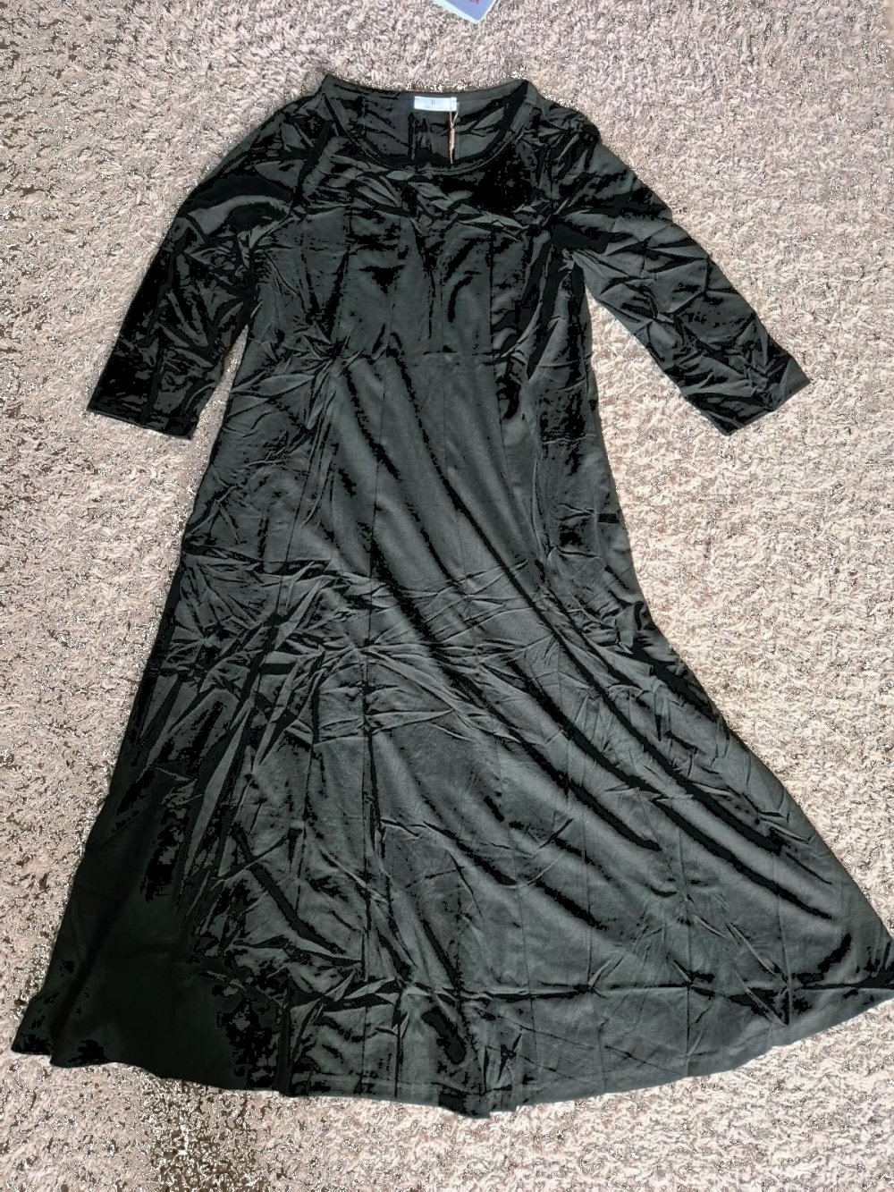 Damen Midi-Kleid A-Linie Tunika Gr. L (Hotouch) 3/4 Arm schwarz (NEU/OVP)